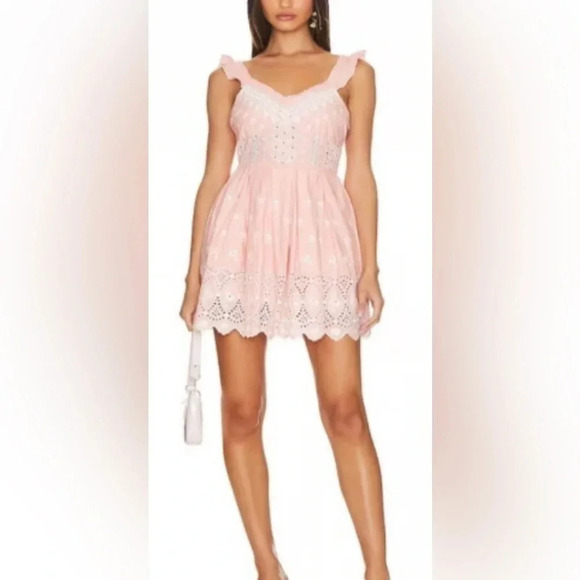 NWT LoveShackFancy Mochi Bubble Bath Pink Sleeveless Mini Dress Size 6 - Picture 9 of 13
